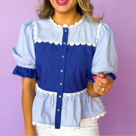 entro Tops - Blue and Light Blue Women's Top